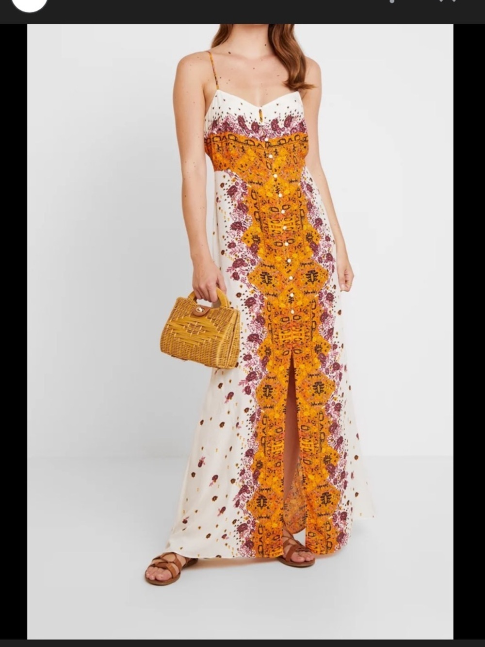 Intimately free people Floral Print Maxi Dress with Spaghetti Straps